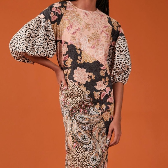 Anthropologie Kachel Evangeline midi dress 6petite - Picture 1 of 7